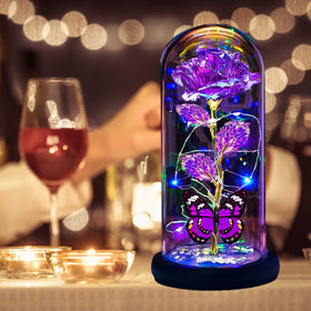 Thrjia keepsake-rose-glass-dome stands as a lasting reminder.