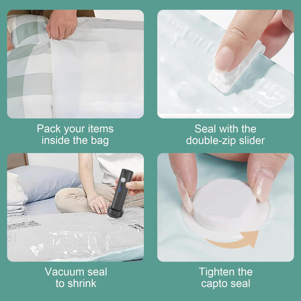THUNDEREAL dual-seal bag close-up highlighting triple-seal feature