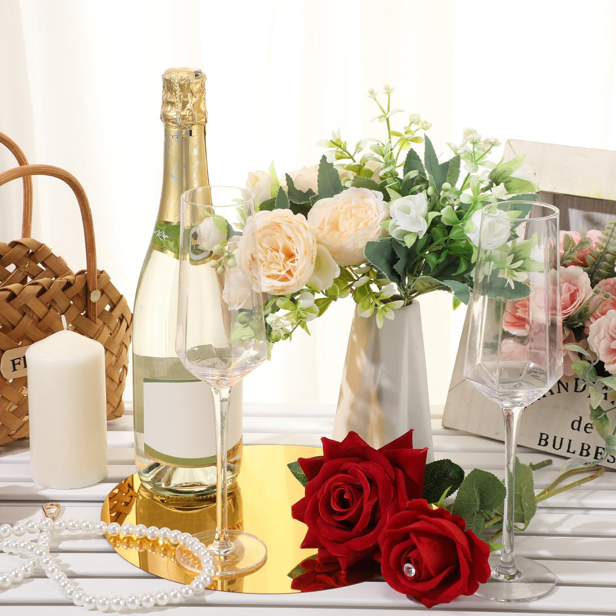 Thyle round centerpiece mirrors are easy to install with included hardware.