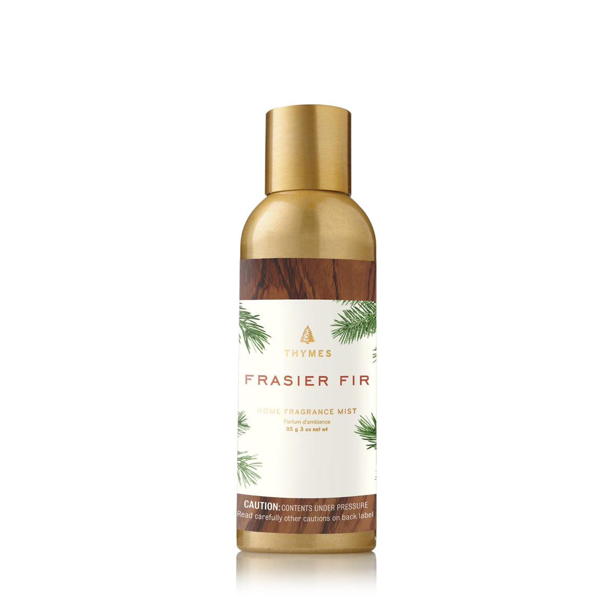 Thymes Frasier Fir mist bottle pour, delivering a fresh forest atmosphere
