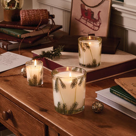 Thymes Frasier Fir winter decor scent complements holiday arrangements.