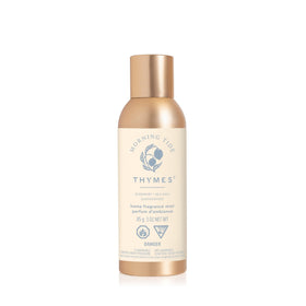 Thymes Morning Tide room mist bottle releases a fresh scent to energize mornings.