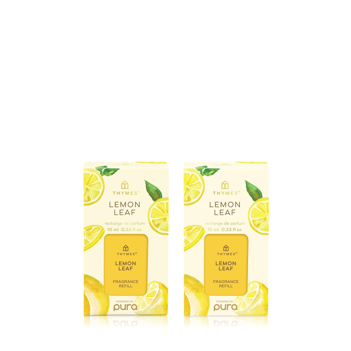 Thymes Pura Lemon Leaf refill pack for long-lasting scent refresh.