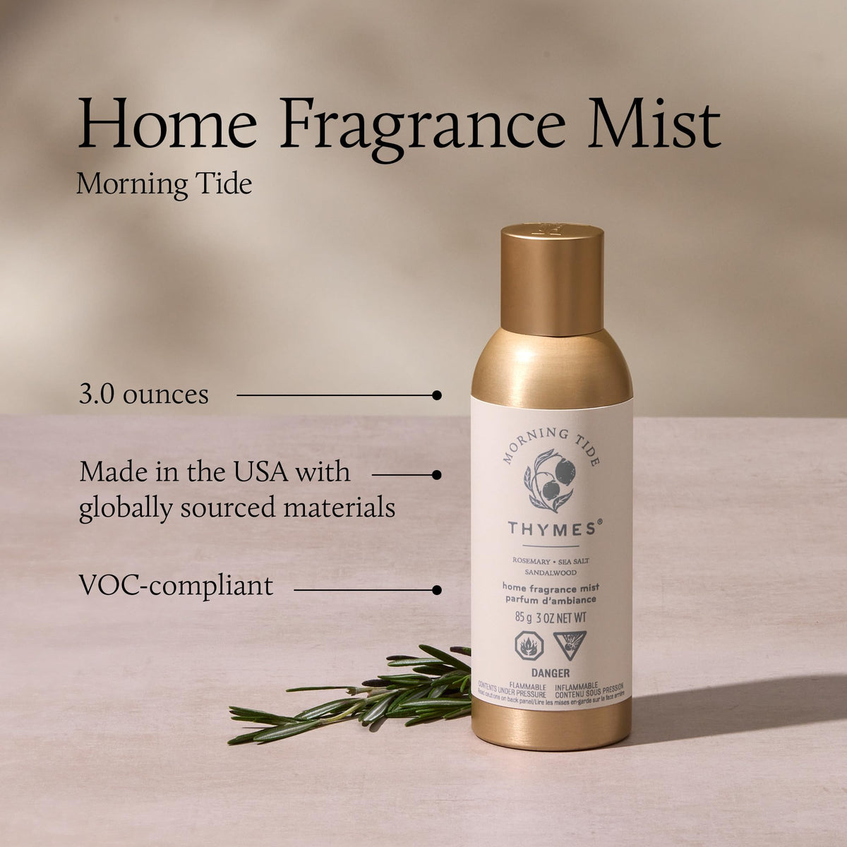 USA-made fragrance mist formula supports vegan and cruelty-free ambience.