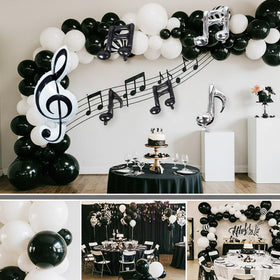 TiAaihion black musical note latex balloon 12-inch versatile filler