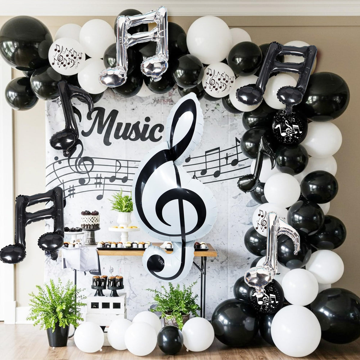 TiAaihion 45-inch foil music note balloon for bold stage decor