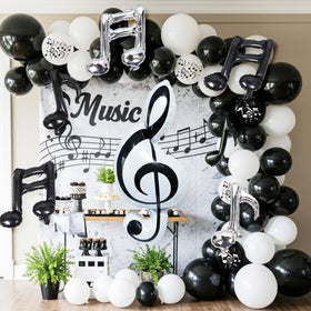 TiAaihion 45-inch foil music note balloon for bold stage decor