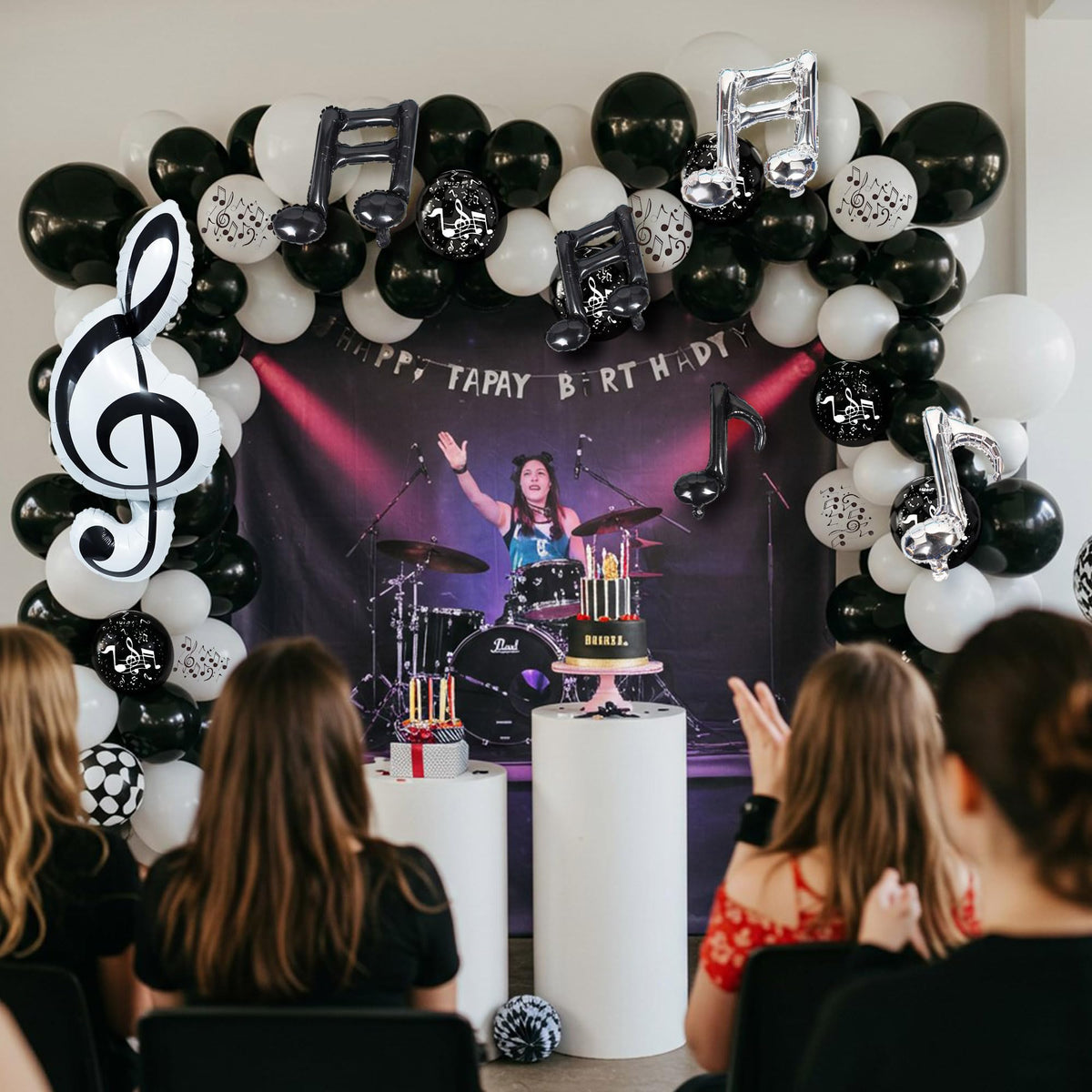 TiAaihion white musical note latex balloon 12-inch clean backdrop