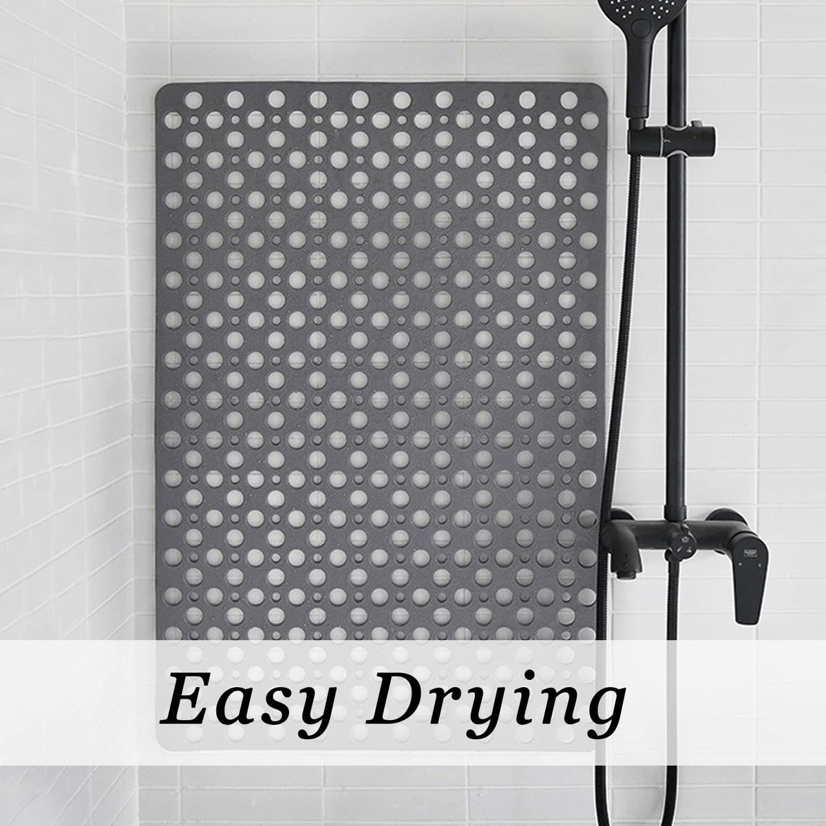 Tiamo bath mat stays in place on smooth shower floors