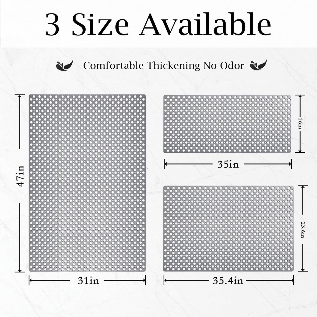 Tiamo mats with drain holes promote fast drying