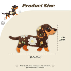 Tian Zhun dachshund pillow floral detail adds warm, charming accents