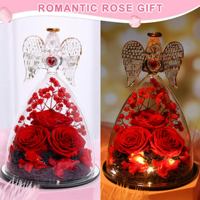 Tiaronics gift card included with the preserved rose angel gift for a personal touch.