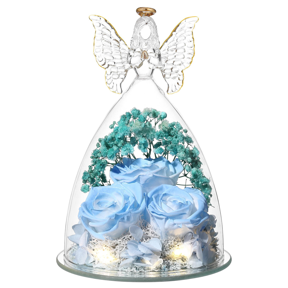 Tiaronics keepsake rose in glass angel, a thoughtful gift idea for any loved one.