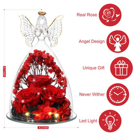 Mother's Day gift idea: Tiaronics rose angel display in crystal red.