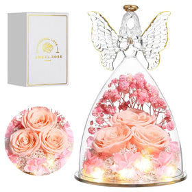 Tiaronics Mothers Day Rose Angel Figurine inside a glass keepsake for timeless gifting.