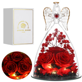 Tiaronics Mother's Day rose angel figurine with real rose inside for a lasting keepsake.