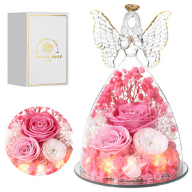 Tiaronics Mothers Day rose angel gift inside bouquet showcases preserved blooms