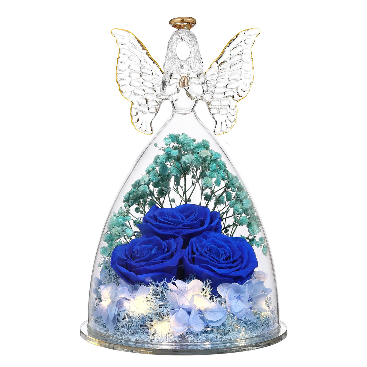 Tiaronics three forever roses angel figurine, elegant decor for living rooms