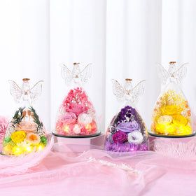 Tiaronics Mothers Day gift for wife: timeless bouquet-in-angel keepsake
