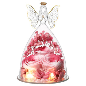 Tiaronics preserved rose gift in an angel figurine, great for women.