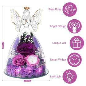 Tiaronics preserved rose angel gift suits Mother’s Day, Christmas, and love celebrations.