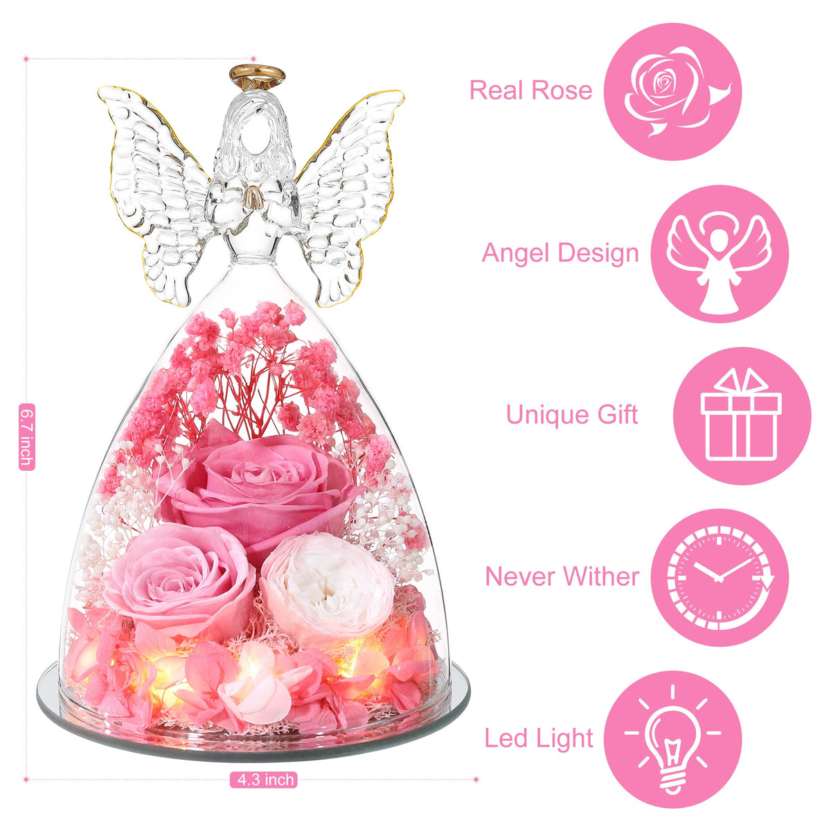 Tiaronics romantic gift for her rose angel suitable for special occasions