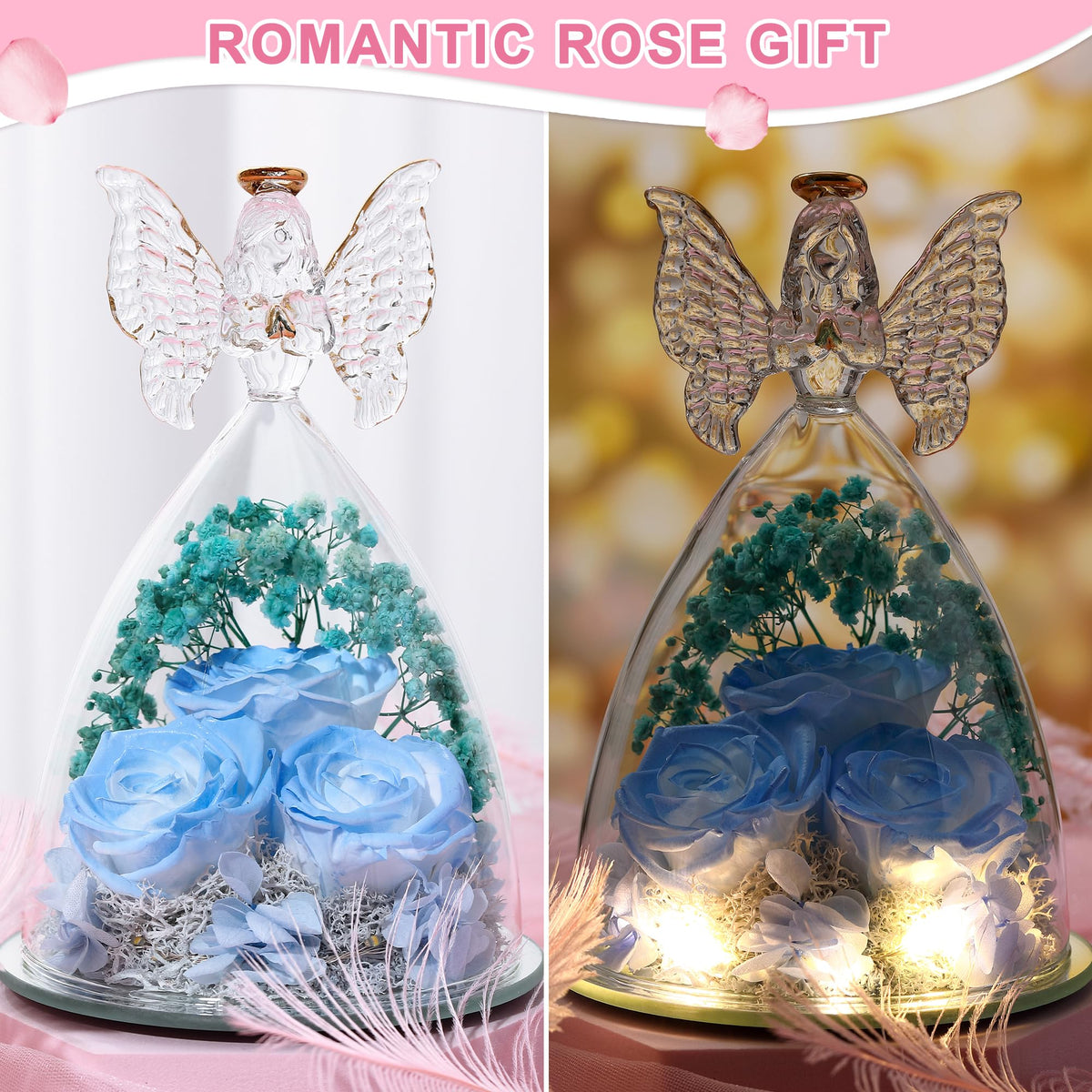Tiaronics sky blue and white angel gift, a romantic keepsake for special occasions.