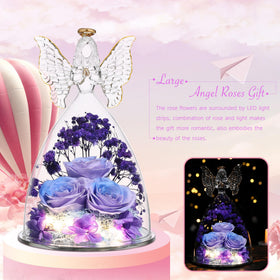 Tiaronics three forever roses inside angel gift enhances special occasions.