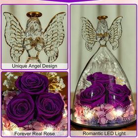 Tiaronics three-rose angel figurine highlights an elegant, durable gift for Mom or Grandma.