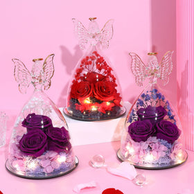 Tiaronics three roses in angel keepsake, perfect for anniversaries.
