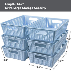 Tiawudi woven plastic basket designed for kitchen and pantry organization.