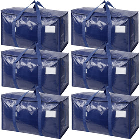 TICONN 6-pack extra large moving bags navy folded flat for space saving.