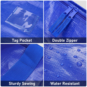 Durable zipper closure on a TICONN 75-gallon moving bag
