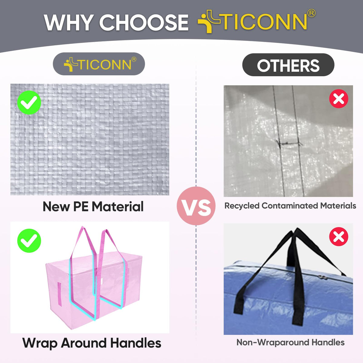TICONN fold-flat design facilitates quick packing and space-saving storage.