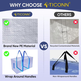 TICONN large-capacity blue bag ready for clothes or gear.