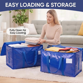 TICONN bag folded for compact storage in a closet.