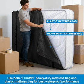 TICONN mattress bag designed for move and storage reuse