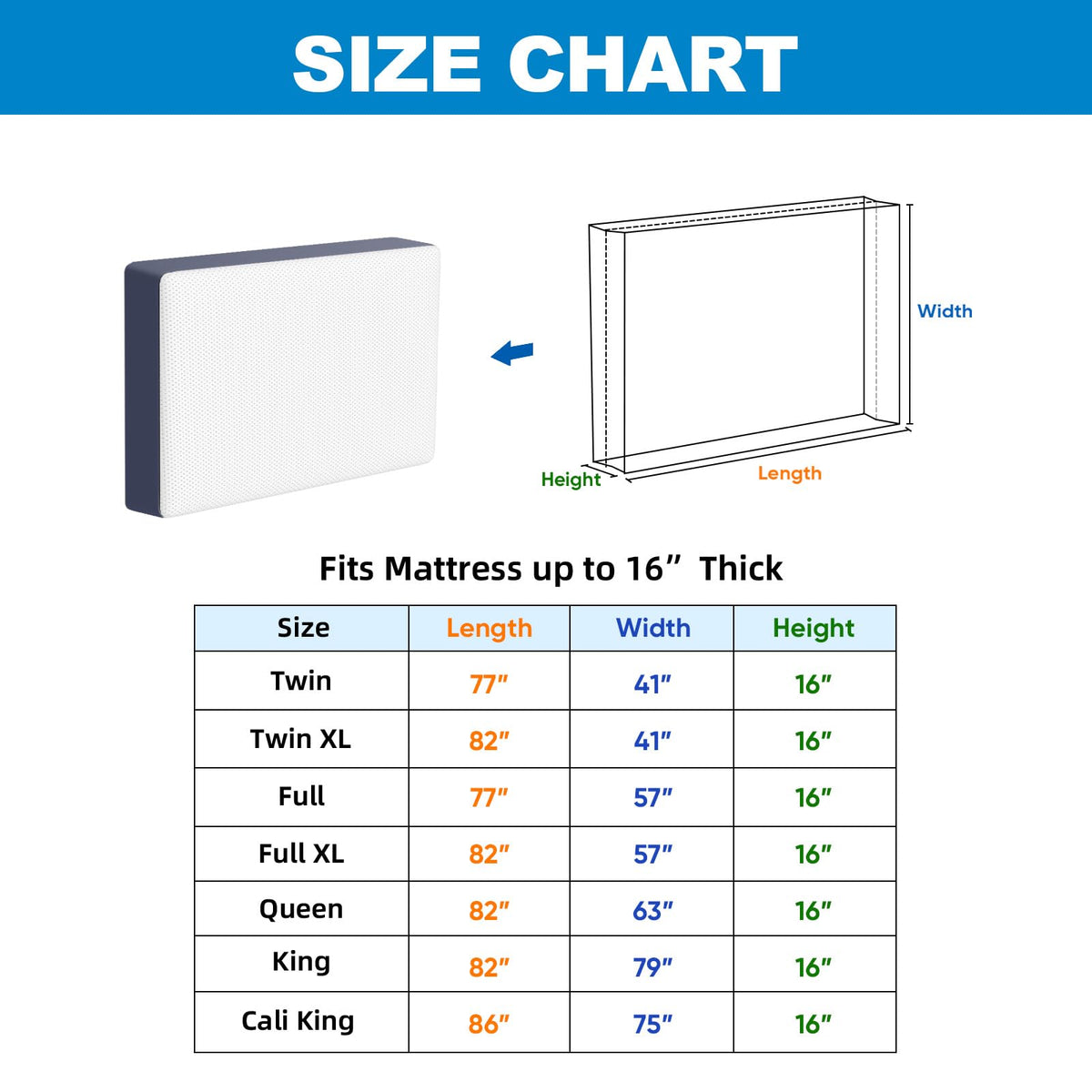 TICONN smooth glide zipper on mattress bag for quick sealing and access