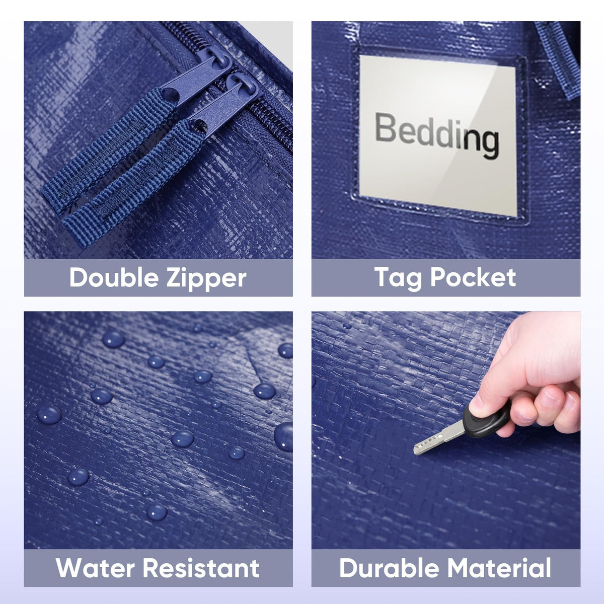 TICONN navy holiday storage bags organized for seasonal items.