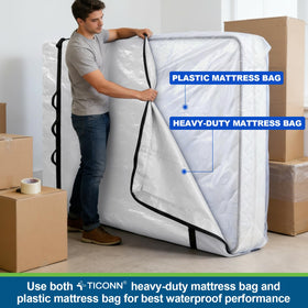 TICONN reusable eco-friendly mattress bag designed for long-term storage.