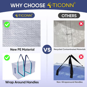 TICONN water-resistant material close-up protecting contents during moves.