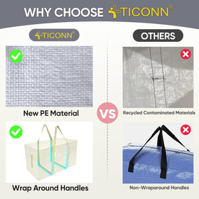 TICONN water-resistant material protects contents during transit and storage.