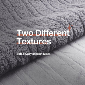 TICOO blanket dual-sided microplush and sherpa for ultra-soft comfort.
