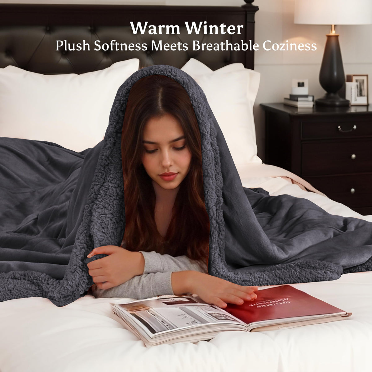 TICOO dual-sided microplush and sherpa offer plush comfort and versatility