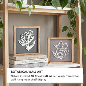 Tide and Tales 2-piece floral wall panels create nature-inspired focal points