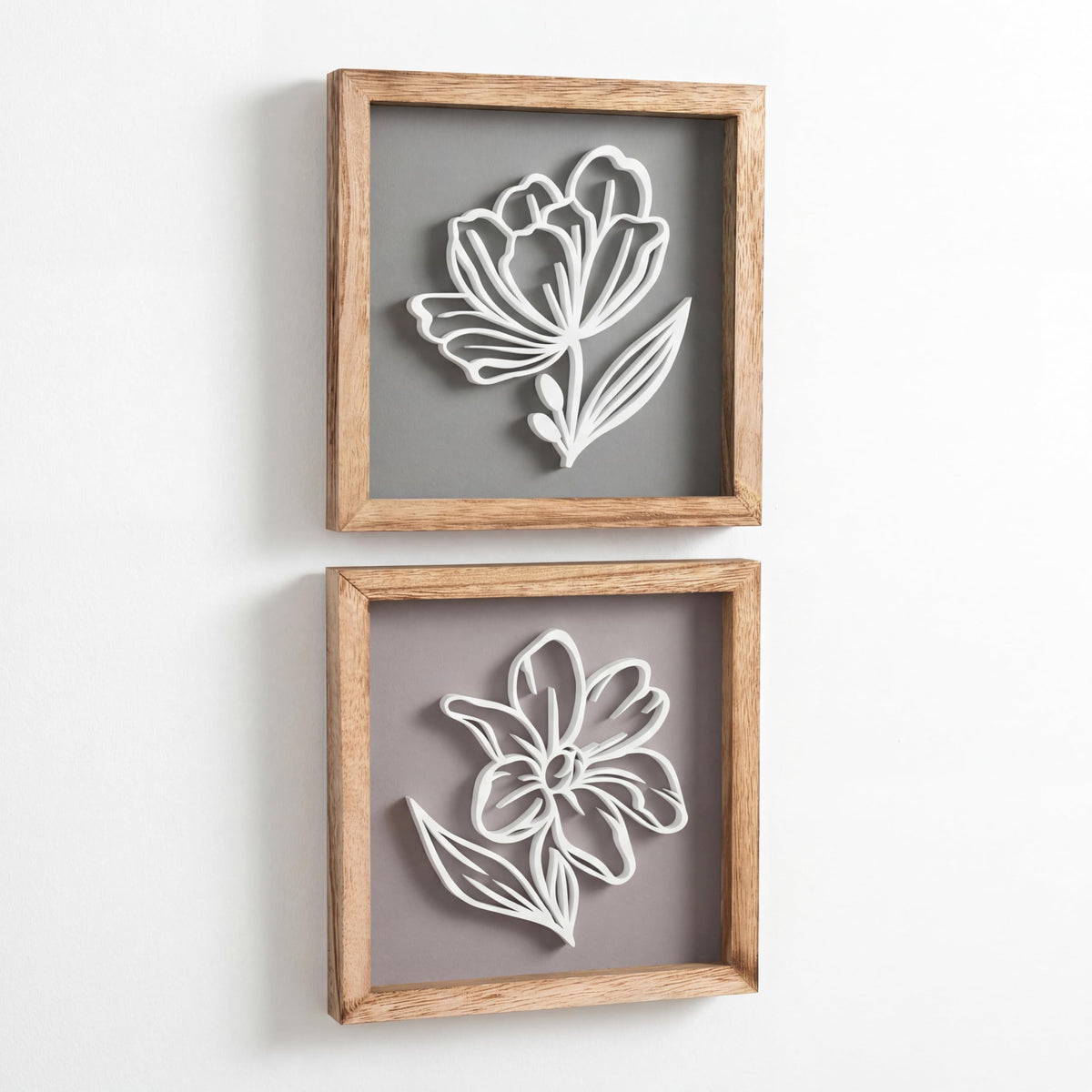 Tide and Tales 3D botanical wall art framed set adds texture and natural tones to any room