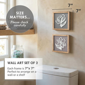 Tide and Tales 3D floral wall art framed panel enhances living spaces with calm earthy hues