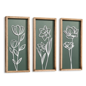 Tide and Tales 3D floral wall art panel 1 adds textured depth to living rooms