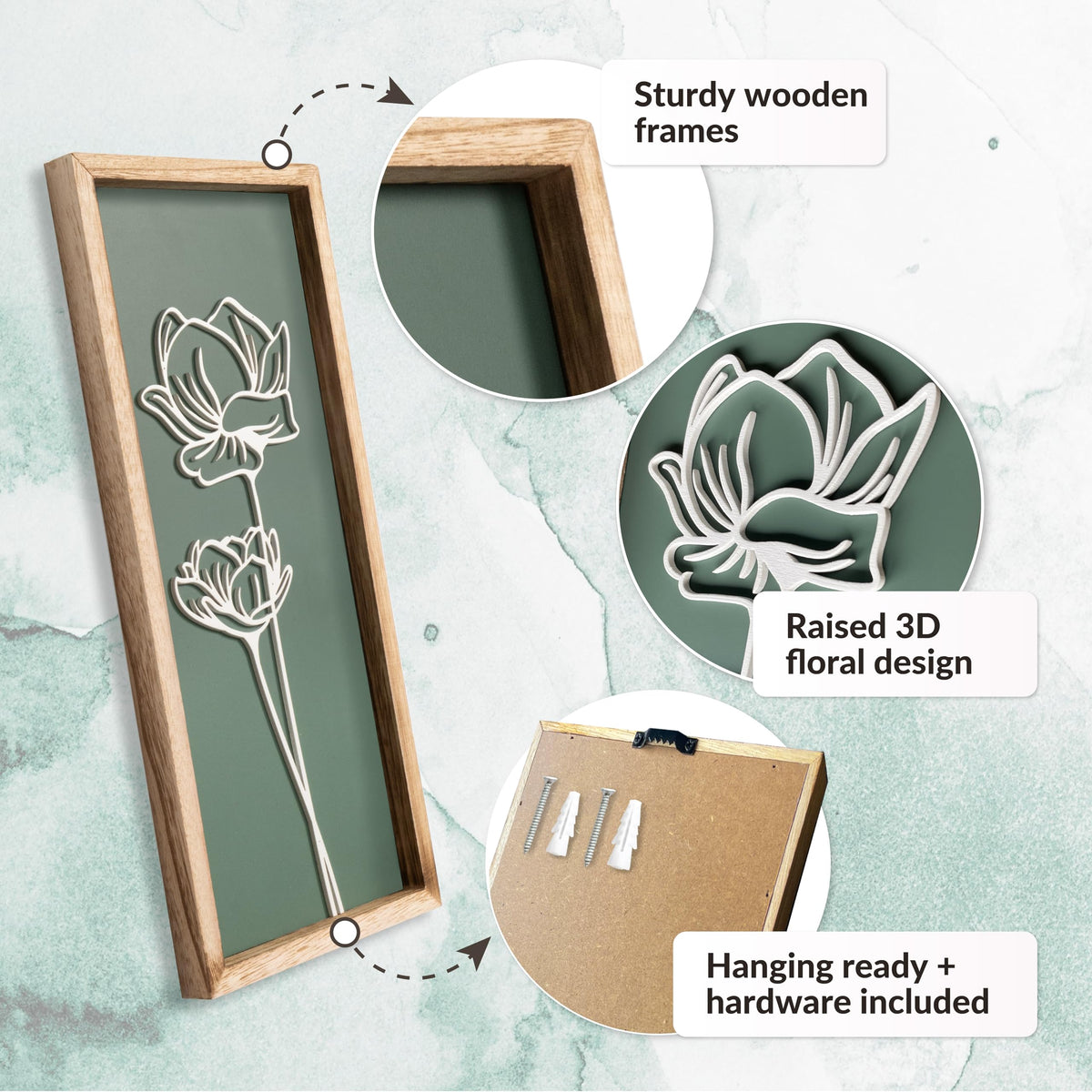 Tide and Tales 3D floral wall art panel 4 complements modern boho interiors in lounges