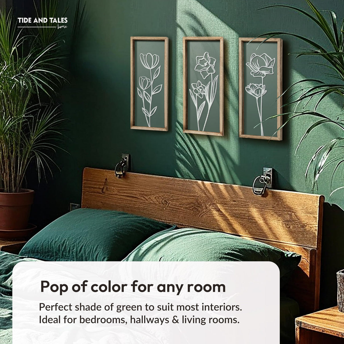 Tide and Tales 3D floral wall art panel 8 features durable wooden frames for lasting display